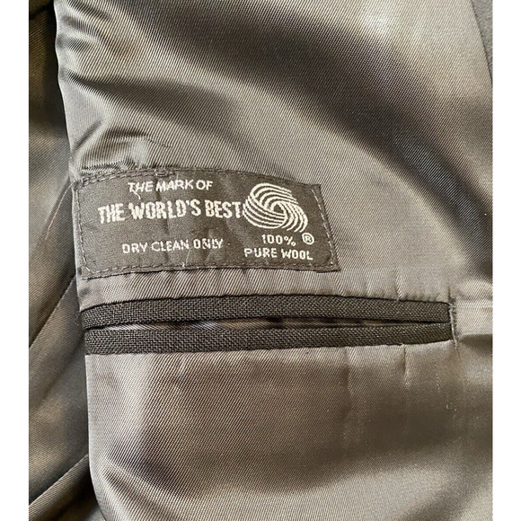 Fialdini Tuxedo Jacket Mens 40 Black 100% Wool Formal Sport Coat Suit Jacket - Picture 7 of 13